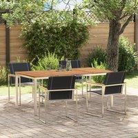 Berkfield Home 5 Piece Garden Dining Set Solid Wood Acacia in Brown