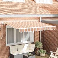 Berkfield Home Retractable Awning Manual Blue & orange 3.5 x 2 m