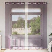 Berkfield Home Voile Curtains with Grommets 2 pcs Purple 140x245 cm