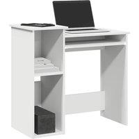 Berkfield Home Desk with Shelves White 84x40x78 cm Engineered Wood | Size: 84 x 40 x 78 cm