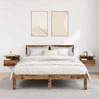 Berkfield Home Floating Nightstands 2 pcs Old Wood 40x31x27 cm Engineered Wood in Brown | Size: 40 x 31 x 27 cm