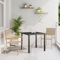 Berkfield Home Stacking Garden Chairs - 2 Pack in Beige Poly Rattan