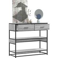 Berkfield Home Console Table Grey Sonoma 90x35x80 cm Engineered Wood | Size: 90 x 35 x 80 cm