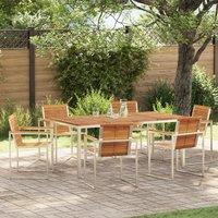 Berkfield Home 7 Piece Garden Dining Set Solid Wood Acacia in Brown