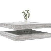 Berkfield Home Coffee Table 360-Degree Rotatable Grey Sonoma 90x90x34.5 cm