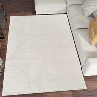 Desire Rugs Hamilton Modern Sheen Area Rug - Abstract Motif Geometric Lines Design in Cream | Size: 200 cm x 290 cm