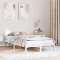 Berkfield Home Bed Frame with Headboard White 120x190 cm Solid Wood Pine