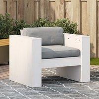 Berkfield Home Garden Sofa White 79x60x62 cm Solid Wood Pine | Size: 79 x 60 x 62 cm