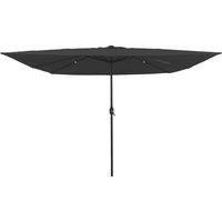 Berkfield Home Square Patio Umbrella with LED Lights 295x245 cm Dark Gray