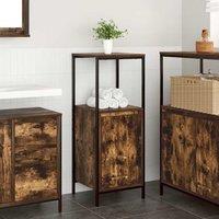 Berkfield Home Bathroom Cabinet with Shelves Smoked Oak 36x35x95 cm in Brown | Size: 36 x 35 x 95 cm