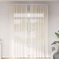 Berkfield Home Voile Curtains with Rod Pockets 2 pcs Cream