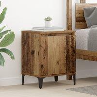 Berkfield Home Old Wood Nightstand Old wood Solid wood, metal 40 x 30 x 50 cm in Brown