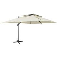 Berkfield Home Cantilever Garden Parasol with Double Top Sand 400x300 cm in Beige