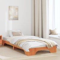 Berkfield Home Bed Frame Wax brown Wood 90 x 200 cm Simple Bed Frame
