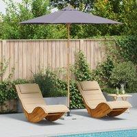 Berkfield Home Garden Parasol - Dark Grey, 270x260 cm, Bamboo in Grey | Size: 270x260 cm