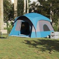 Berkfield Home Family Tent Cabin 6-Person Blue Waterproof