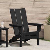 Berkfield Home Folding Adirondack Chair Black 74.5x80.5x90 cm HDPE