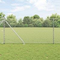 Berkfield Home Fencing Set Set of 2 Galvanised steel 25 metres Durable in Silver