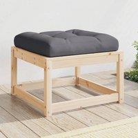 Berkfield Home Garden Footstool with Cushions Solid Wood Pine in Brown