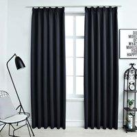 Berkfield Home Blackout Curtains with Hooks 2 pcs Anthracite 140x225 cm