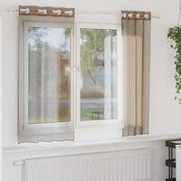 Berkfield Home Voile Curtains with Grommets 2 pcs Light Brown