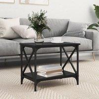 Berkfield Home Side Table with Shelf Black oak 55 x 38 x 45 cm Engineered wood