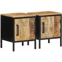 Berkfield Home Bedside Cabinets 2 pcs Brown & Black Standard