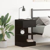 Berkfield Home Bedside Cabinet Black Oak 40x35x65 cm Engineered Wood | Size: 40 x 35 x 65 cm