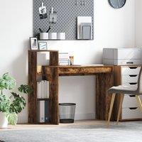 Berkfield Home Writing Desk Smoked oak Particle board Medium Writing Desk in Brown