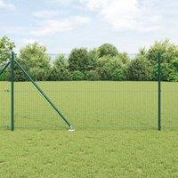 Berkfield Home Welded Wire Fence with 13 Spike Posts Green 1.2x50 m Steel