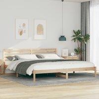Berkfield Home with Headboard Brown 200 x 220 cm Solid pine wood