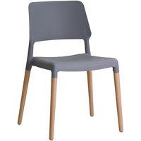 Lemon Pavilion Furniture Riva Chair - Plastic/Wood - L54 x W55 x H81 cm - Grey | Size: 1 Pack