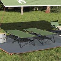 Berkfield Home Folding Sun Beds with Carry Bags 2 pcs Army Green 600D Oxford Fabric