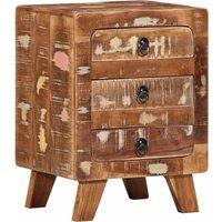 Berkfield Home Bedside Cabinet 37x32x50 cm Solid Wood Reclaimed | Size: 37 x 32 x 50 cm