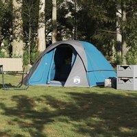 Berkfield Home Camping Tent Cabin 4-Person Blue Waterproof