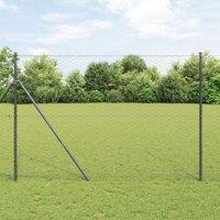 Berkfield Home Hexagon Fence Grey 1.6x25 m Steel
