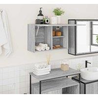 Berkfield Home Bathroom Wall Cabinet Grey Sonoma 60x25x40 cm Engineered Wood | Size: 60 x 25 x 40 cm