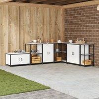 Berkfield Home Kitchen Storage Cabinet with Shelf with Storage with Door White Steel