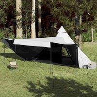 Berkfield Home Family Tent Tipi 8-Person White Blackout Fabric Waterproof