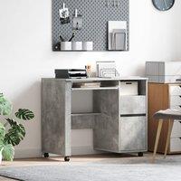 Berkfield Home Concrete Grey Computer Desk Concrete grey Particle board Medium