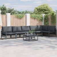 Berkfield Home Garden Sofa Set 7 pcs Anthracite Steel