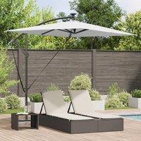 Berkfield Home Cantilever Banana Parasol with Lock Sand 294 x 200 x 254 cm in Brown