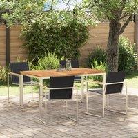 Berkfield Home 5 Piece Garden Dining Set Solid Wood Teak in Brown