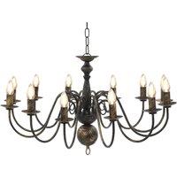 Berkfield Home Chandelier Antique Black 12 x E14 Bulbs