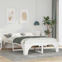 Berkfield Home Floor Bed Frame with Storage White 140 x 200 cm Solid pine wood