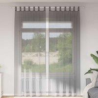 Berkfield Home Voile Curtains with Loops 2 pcs Dark Grey 140x260 cm