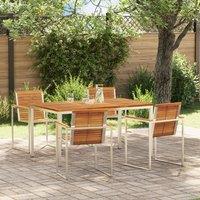 Berkfield Home 5 Piece Garden Dining Set Solid Wood Acacia in Brown
