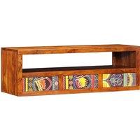 Berkfield Home Wall-mounted TV Cabinet Multicolour 90x30x30 Solid Wood Acacia