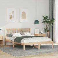 Berkfield Home with Headboard Brown 120 x 190 cm Solid pine wood