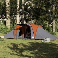 Berkfield Home Family Tent Dome 6-Person Grey & Orange Waterproof